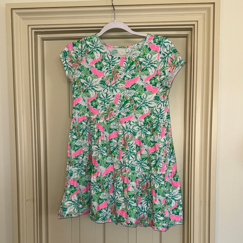 Lilly Pulitzer Tropical Pink and Green Girls Dress